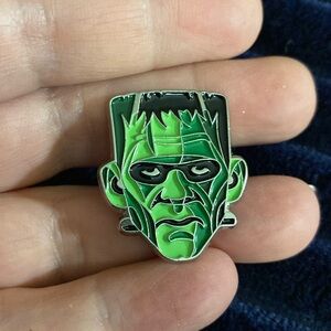 NEW Monster Movies Horror Character Enamel Pin Frankenstein Metal Light Green